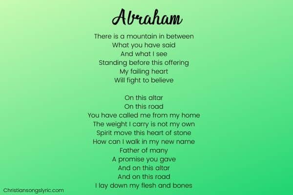 Abraham Lyrics Josh Baldwin