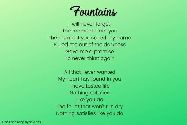 Fountains Lyrics Josh Baldwin