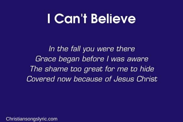 I Can't Believe Lyrics Elevation Worship