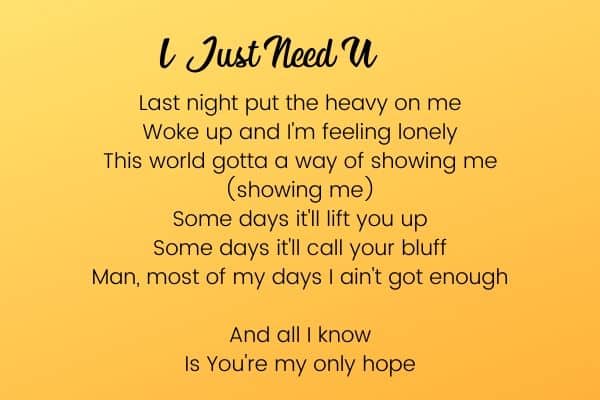 I Just Need U Lyrics TobyMac