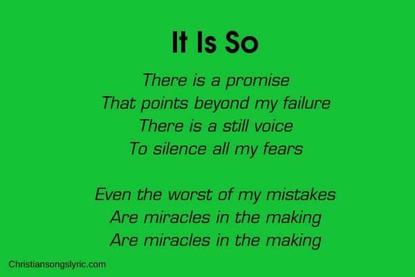 It Is So Lyrics Elevation Worship