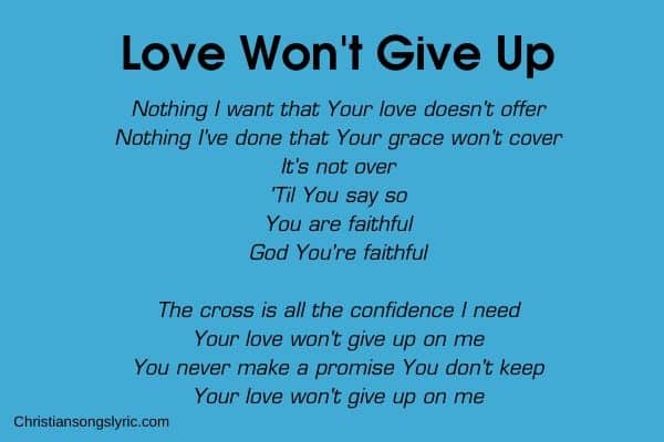 Love Won't Give Up Lyrics