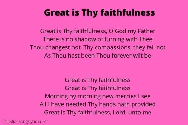 Great is Thy faithfulness Lyrics