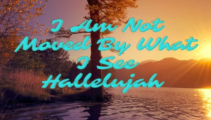 I Am Not Moved By What I See Hallelujah Lyrics
